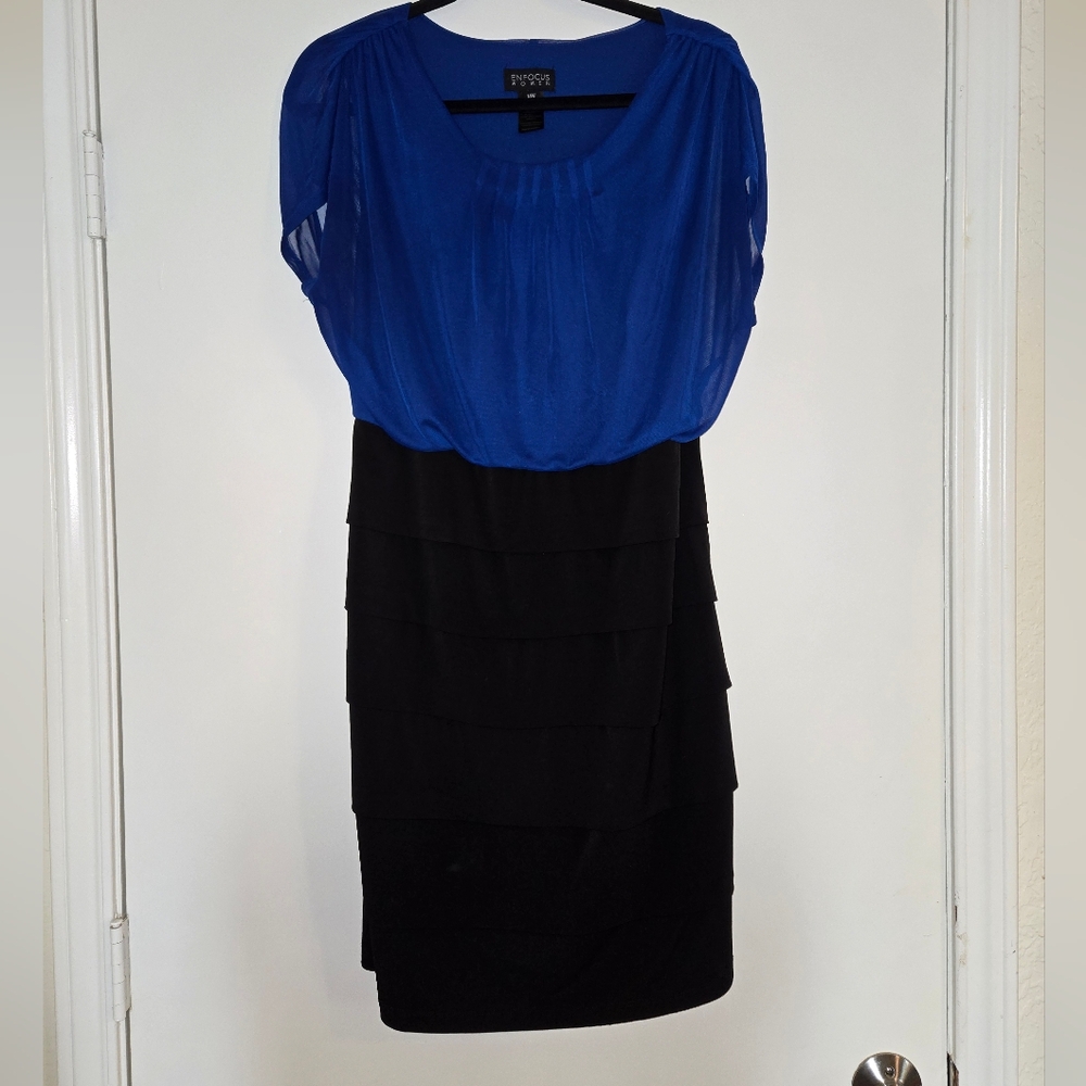 Enfocus Studio Blue and Black Dress